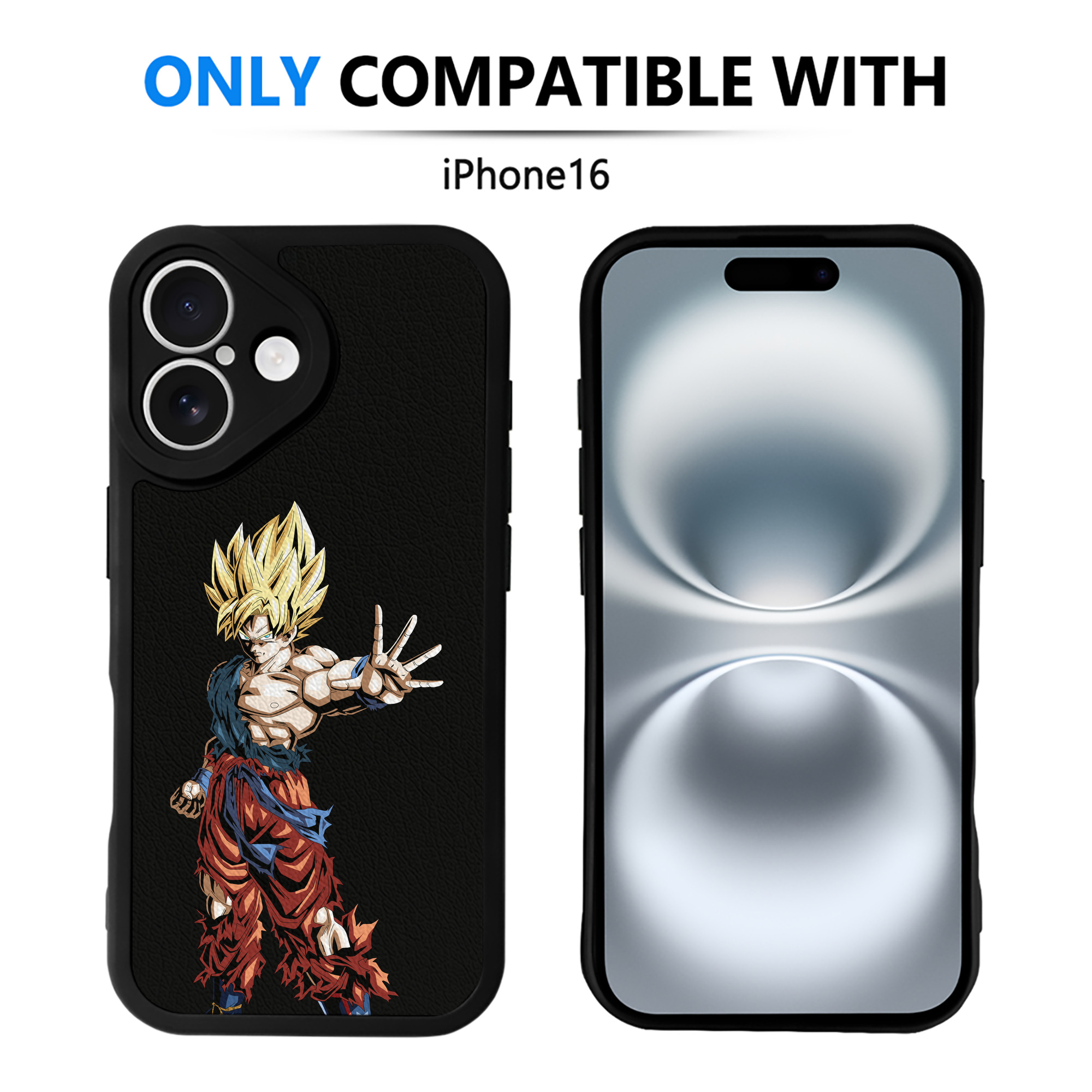 （画像用） ドラゴンボール 孫悟空（そん ごくう）Son Goku カカロット DRAGON BALL Kakarotto 【iPhone 16シリーズ対応】シリコンスマホケース（レザー調） 材質：シリコン